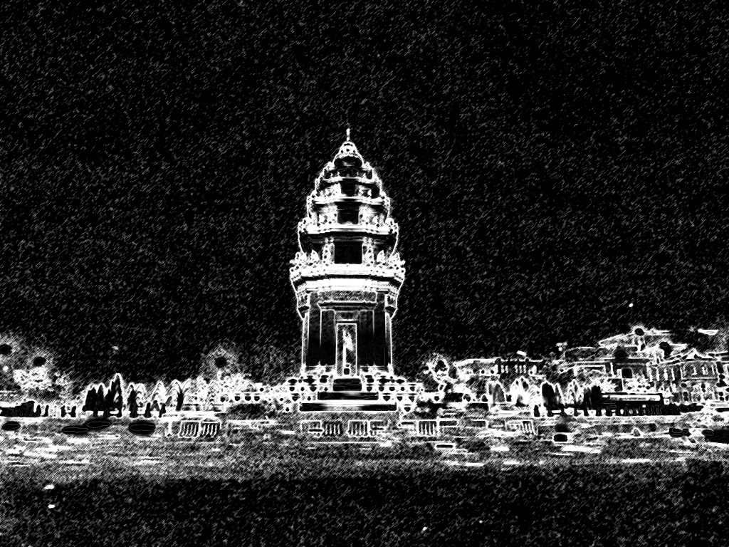 Independence monument at night Phnom Penh